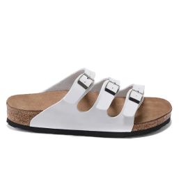 Slide Designer slippers Birke leather black white summer sandals Slipper Platform buckle strap mens womens Fashion Slippers size 36-45