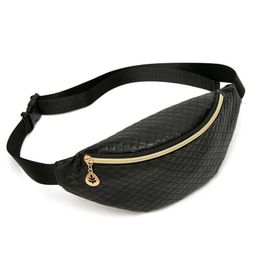 Women Bum Adjustable Belt Bag Fanny Pack Pouch Travel Hip Purse Waist Festival Money Belt Leather Holiday Wallet Black Gold268e