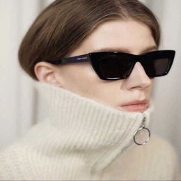 2024 Luxury Designer luxury designer sunglasses New Women's Advanced Plate Slim Shading Sun UV Protection Cat Eye Sunglasses