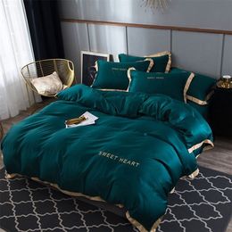 Luxury Bedding Set 4pcs Flat Bed Sheet Brief Duvet Cover Sets King Comfortable Quilt Covers Single Queen Size Bedclothes Linens LJ2398