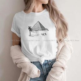 Women's T Shirts Vintage And Camels Casual Polyester TShirt Ancient Egypt Culture Printing Tops Shirt Female Short Sleeve