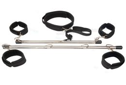 Bondage Restraint Wrist Ankle Cuffs Spreader Bar Neck Collar Slave Nylon Set Shackle R871624468