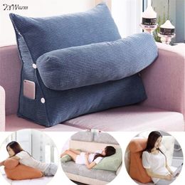 Bed Triangular Cushion Chair Bedside Lumbar Chair Backrest Lounger Lazy Office Chair living Room Reading Pillow Household Decor 20319v