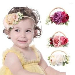 Hair Accessories 2024 Fashion Boutique Flower Headband Kids Girl Nylon Elastic Lovely Stretch Headwear