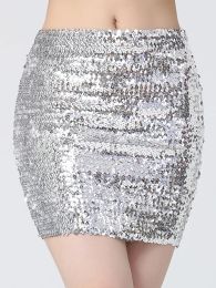 Skirt Women Sequin Skirt Sparkle Stretchy Bodycon Mini Skirts Night Out Party Club Wear Above Knee Pencil Skirt