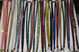 Bling Neck Strap Lanyard Rope ID Neck Strap Lanyard ID Pass Card Badge Key Mobile Phone Camera Holder Straps Charms 100 Pcs DHL3931507