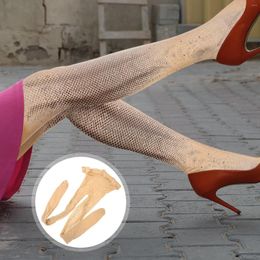 Women Socks Europe Station Women's Pantyhose For Rhinestone Fishnet Stockings Crystal High Waist Mesh