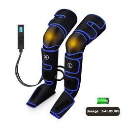 Rechargeable Leg Muscle Relaxer 6 modes Air Compression Recovery Boot Lymph Release Relieve Foot Fatigue Heating Leg Massager 240301