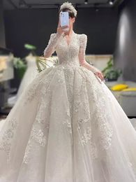 Dubai luxo uma linha vestidos de casamento lantejoulas plus size capela trem querida vestido de novia appliqued vestidos de casamento nupcial feito sob encomenda