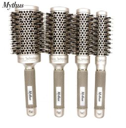 4 Sizes Boar Bristle Nylon Hair Brush Nano Ceramic Curling Hair Brush Set Aluminium Barrel Antiheat Round Rolling Brush330w7345794