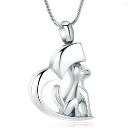 Pendant Necklaces Cemation Urn Necklace Heart With Dog Locket For Pet Ashes Customise Memorial Keepsake Puppy Jewellery