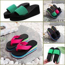 Top quality GAI 2024 Women Sandals High Quality Womens Slides Crystal Casual shoes quilted Platform Summer Beach Slipper low price size35-43