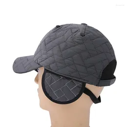 Ball Caps Spring Winter Men Embroidered Button Baseball Cap With Ear Warm Male Earmuffs Adjustable SnapBack Gorras GH-494