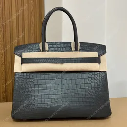 10A designer bag Totes luxurys handbags 25CM Crocodile print Hand waxed thread sewing Fashion leather tote bag Black womens bag Gift box packaging high quality bag