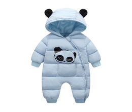 OLEKID Winter Baby Snowsuit Cartoon panda Thick Warm Newborn Baby Girl Jumpsuit Toddler Snow Suit Baby Boy Rompers Overalls Y200916524757
