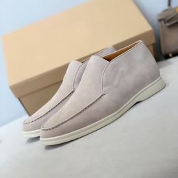 2024 Men LP Dress Shoes Open Walk suede ankle boots Sneaker loafers Lady woman leather outsole Women loro shoe Casual Flats shoes Luxury Designer Shoe footwear Box