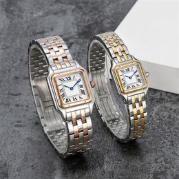 Fashion couple watches are made of high quality imported stainless steel quartz ladies elegant noble diamond table 50 Metres water224q