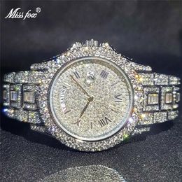 Relogio Masculino Luxury MISS Ice Out Diamond Watch Multifunction Day Date Adjust Calendar Quartz Watches For Men Dro 2203252341245S