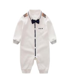 YiErYing Baby Rompers Infant Jumpsuits Party Bow Tie Gentleman For Boy Romper Cotton Newborn Baby Clothes LJ2010231491648