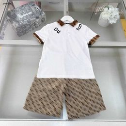 Luxury kids tracksuits Circular letter T-shirt set baby clothes Size 120-170 CM designer Short sleeve POLO shirt and khaki shorts 24Mar