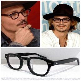 Multi-color Johnny Depp Retro-vintage Sunglasses Frame plain glasses Cart-Carvd 49 46 44 Imported plank round fullrim for Prescrip244b