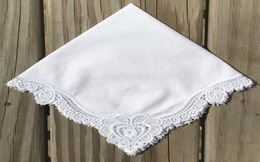 12 PCS handkerchief White soft 100 cotton Wedding Handkerchief Elegant Embroidered crochet lace For7056877