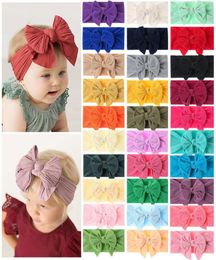 2021 New Soft Nylon Hair Accessories Children039s Hairband Baby Super Stretch Bow Headbands Girls Big Bows Solid Hair Bands9937658