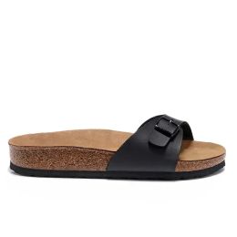 Slide Designer slippers Birke leather black white summer sandals Slipper Platform buckle strap men womens Fashion Slippers size 36-45