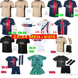 23 24 HAKIMI Soccer Jerseys SERGIO RAMOS VERRATTI DANILO SANCHES MbaPpeS Maillots Shirt Men Kit Sets Uniform Enfants MBAPPE Football Kids Jerseys