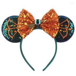 Hair Accessories Girls Hairband Sequins Mouse Ears Headband For 5"Bow With Crown Princess Festival