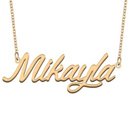 Mikayla name necklaces pendant Custom Personalised for women girls children best friends Mothers Gifts 18k gold plated Stainless steel