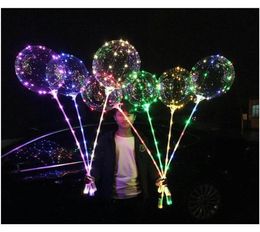 20 inches Led Bobo Balloon With 315Inch Stick 3M String Balloon Led Light Christmas Halloween Birthday Balloons Party Decor Bobo 3229090