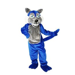 2024 halloween Blue Wolf Mascot Costume Fancy dress carnival Cartoon theme fancy dress For Men Women Festival Dress