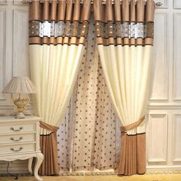 Chinese Style Chenille Stitching Nests Curtain for Living Room Bedroom Coffee Tulle for Kitchen Window Treatments Grey Drape 210712997