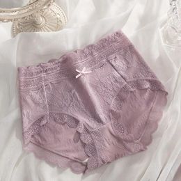 Women's Panties Sexy Lace Ladies Silk Crotch Mid Waist Breathable Seamless Underpants Summer Thin Girls Shorts Women Briefs Underwear