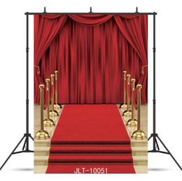 staircase red curtain carpet Vinyl pography background for portrait children baby shower new born backdrop po shoot pocal1644850