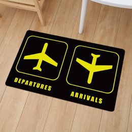 Popular Fashion Arrives The Exit Door Front Mat Entrance Welcome Novelty Doormat Floor Aircraft Logo Non-slip Indoor Carpet Rug Y2187Z