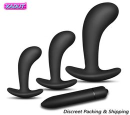 3 Silicone Anal Plugs Training Set Bullet Dildo Vibrator Butt Plug sexy Toys For Woman Male Prostate Massager Gay Products9274687