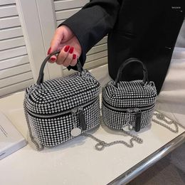 Evening Bags Trendy Design Diamond Box Shoulder Crossbody For Women 2024 Handbags Purses Vintage Ladies Messenger Bag