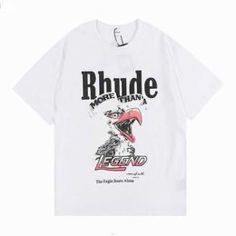 Rh Designers Summer Mens Rhude t Shirts for Tops Letter Polos Shirt Embroidery Womens Tshirts Clothing Short Sleeved Large Plus Size Teesbwimykxb