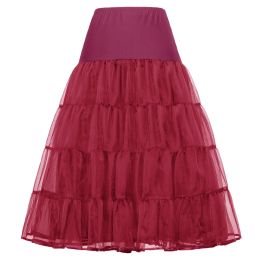 skirt GK ladies skirts Retro Vintage 2Layers Voile a line pleated Crinoline Underskirt Petticoat women skirts