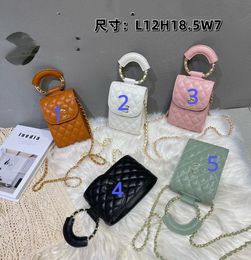 New Crossbody Bag Small Golden Balls Mobile Phone Bag Chain Fashion Japan and South Korea Crossbody Rhombus Wrist Bags Tide