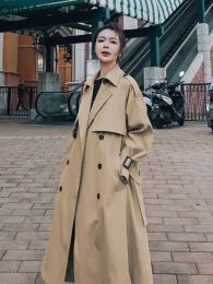 Jackets Women's Windbreaker Autumn Winter New Popular Medium Long Korean Fashion Women Trench Coats Loose Overknee British Style Clothes