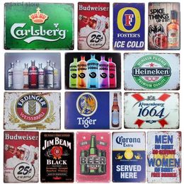 Metal Painting Drink Beer Wine Metal Poster Whiskey Plaque Vintage Tin Sign Wall Decor For Bar Man Cave Decorative T240309