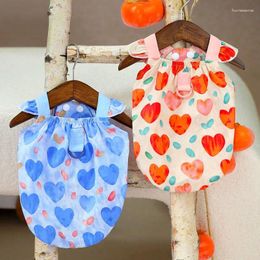 Dog Apparel Sweet Sling Cat Hoodies Blue Orange Print Clothes Summer Pet For Small Dogs Puppy Vest Shirt Sweatshirt Chihuahua XL