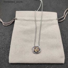 Pendant Necklaces Retro jewelry necklace twisted plated gold women rhinestone charm bijoux cable wire luxury pendant party birtay gift zh140 B4 L240309