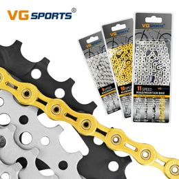 VG Sports 8 9 10 11 Speed Bicycle Chain HalfFull Hollow 8s 9s 10s 11s Ultralight 116 Links Mountain Road Bike Chains Parts 240228