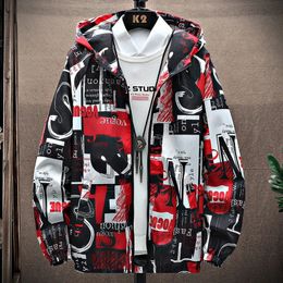 Spring Mens Windbreakers Casual Hooded Jacket Cool Waterproof Coat Male Outerwear Mens CLothing Plus Size 5XL 240228