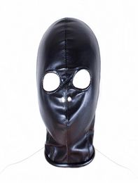 Fetish Open Eye Hood Mask PU Leather Head Bondage Restraints Adult Games Sex Products9988360