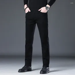 Men's Jeans Spring and Autumn Non-fading Cotton Black Stretch Male Korean Slim Straight Leg Pants Men Denim